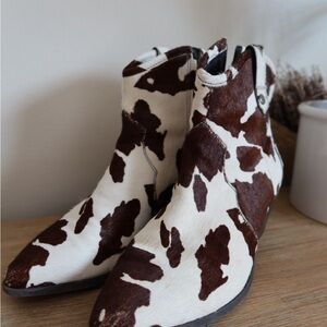 Cow Print Ankle Boot heels